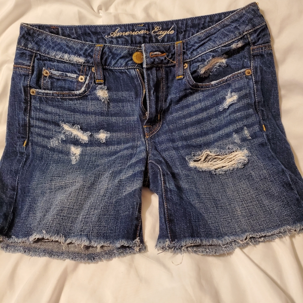 American Eagle distressed jean shorts